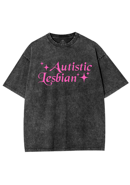 Autistic Lesbian Y2K Shirts Washed Tee Cherrykitten