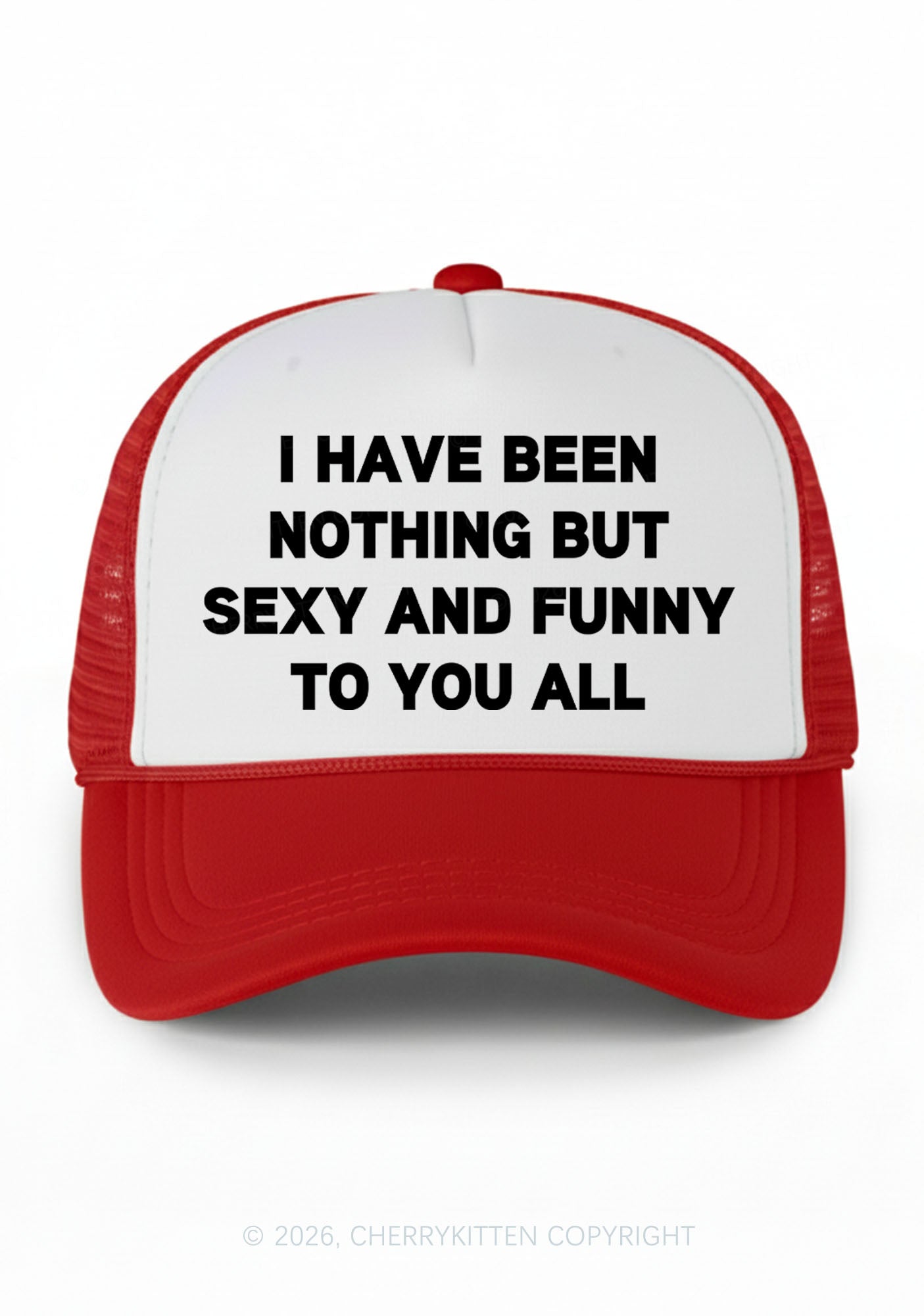 I Have Been Funny Y2K Colorblock Trucker Hat Cherrykitten