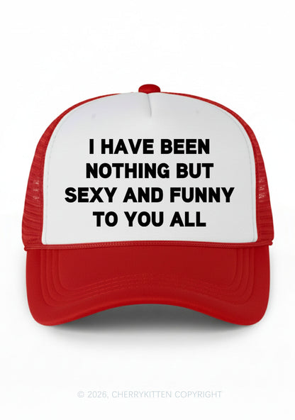I Have Been Funny Y2K Colorblock Trucker Hat Cherrykitten