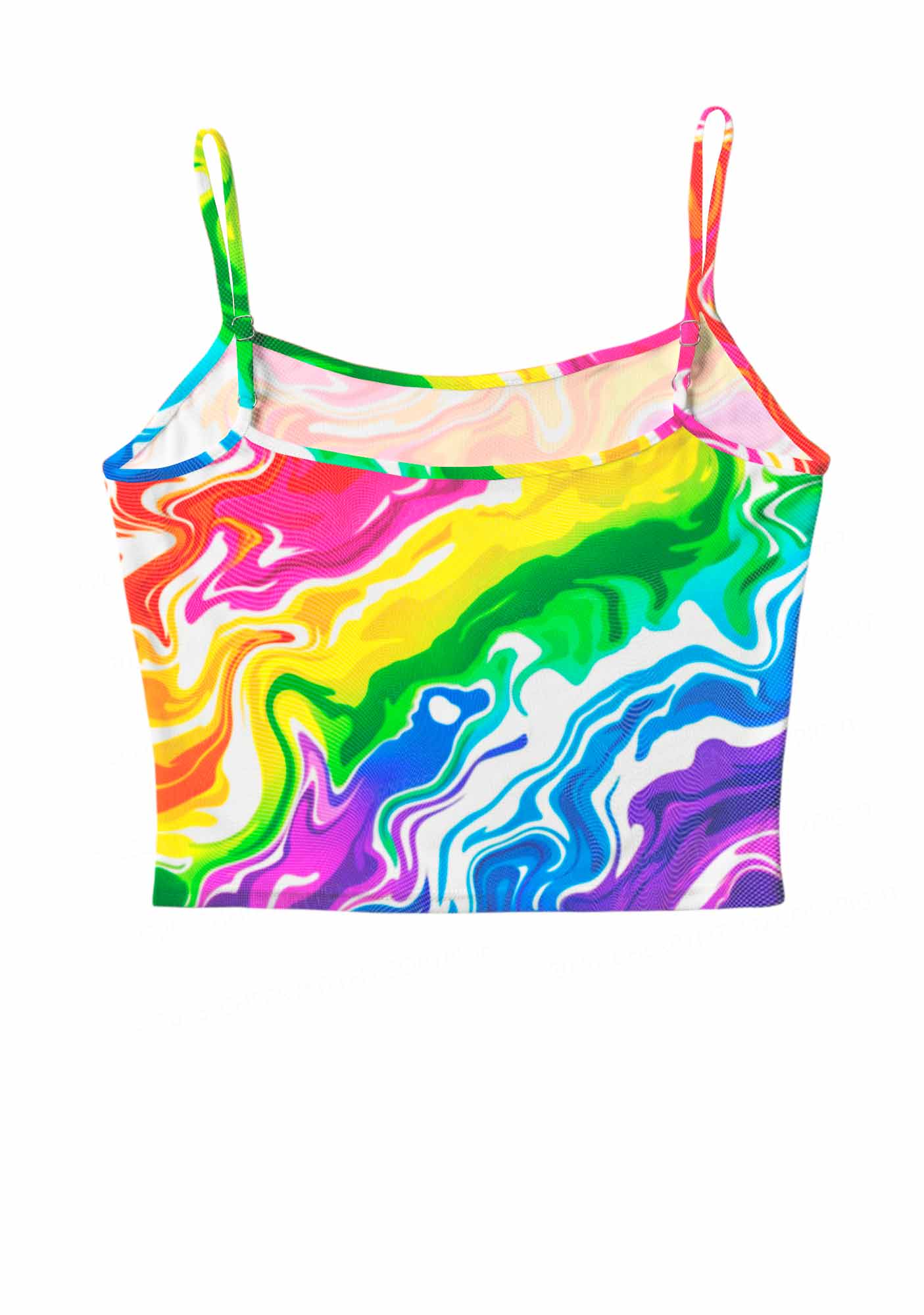 Rainbow Liquid Tie Dye Pride Y2K Mesh Cami Tank Cherrykitten