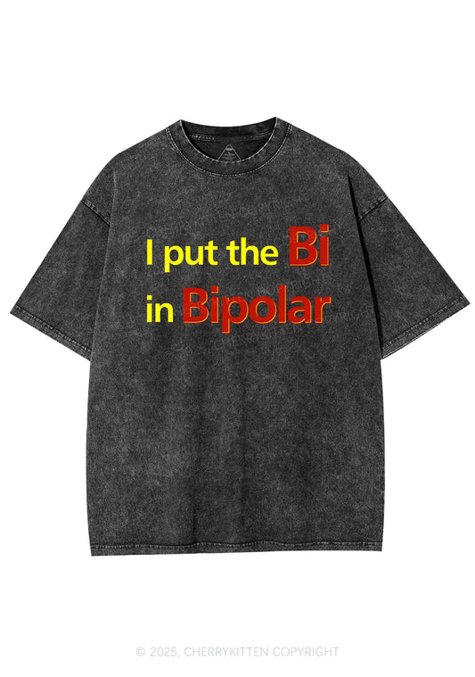 Bi In Bipolar Y2K Shirts Washed Tee Cherrykitten