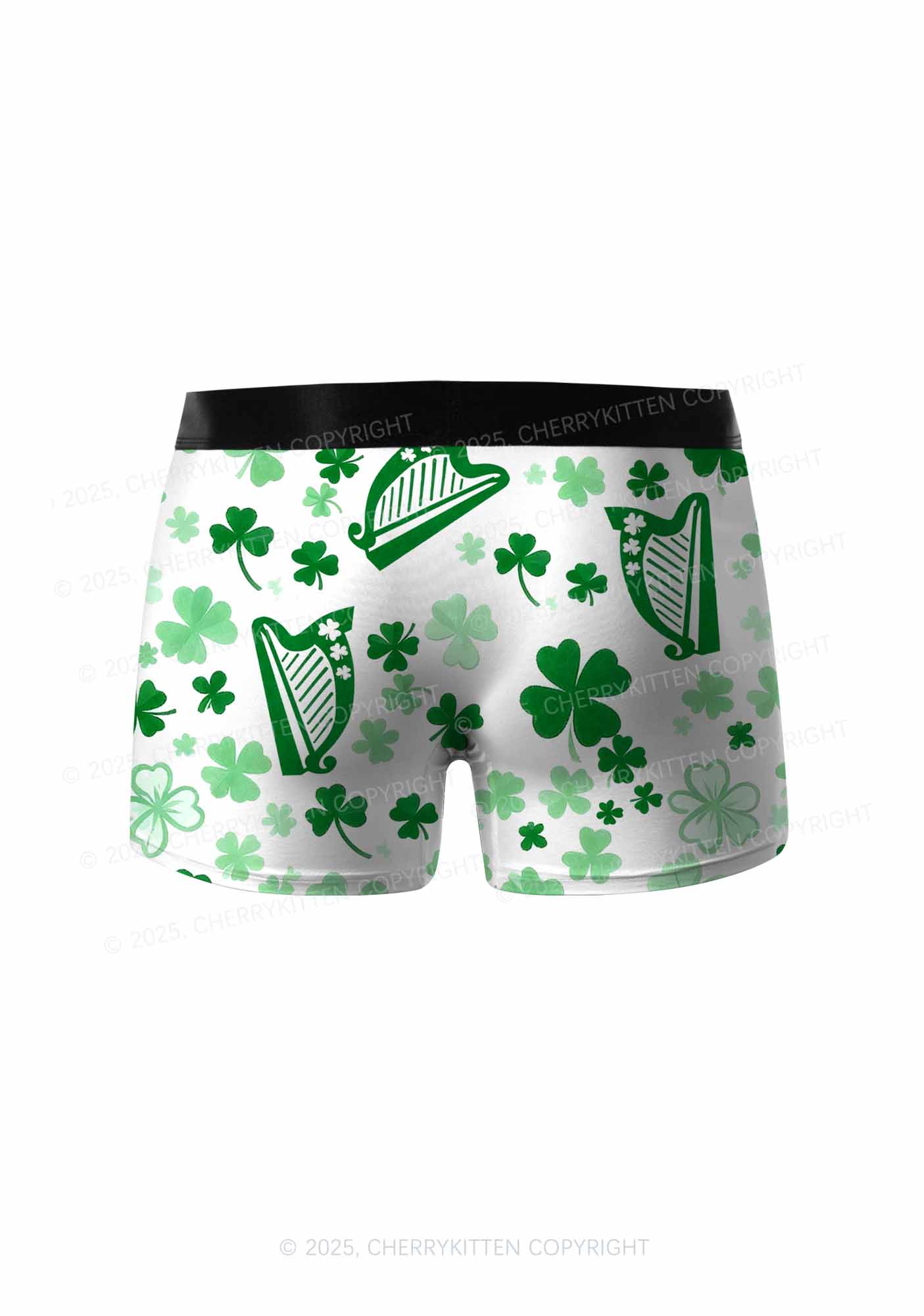 Clover Harp St Patricks Y2K Print Men Boxer Briefs Cherrykitten