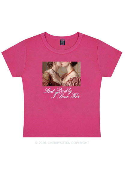 But Daddy I Love Her Lesbian Pride Y2K Baby Tee Cherrykitten