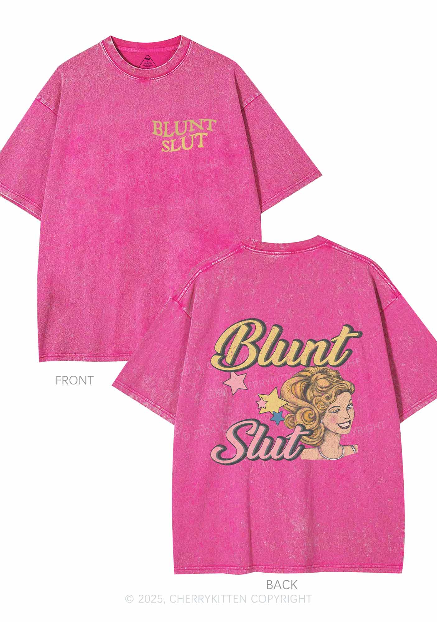 Blunt Slxt Two Sides Y2K Shirts Washed Tee Cherrykitten