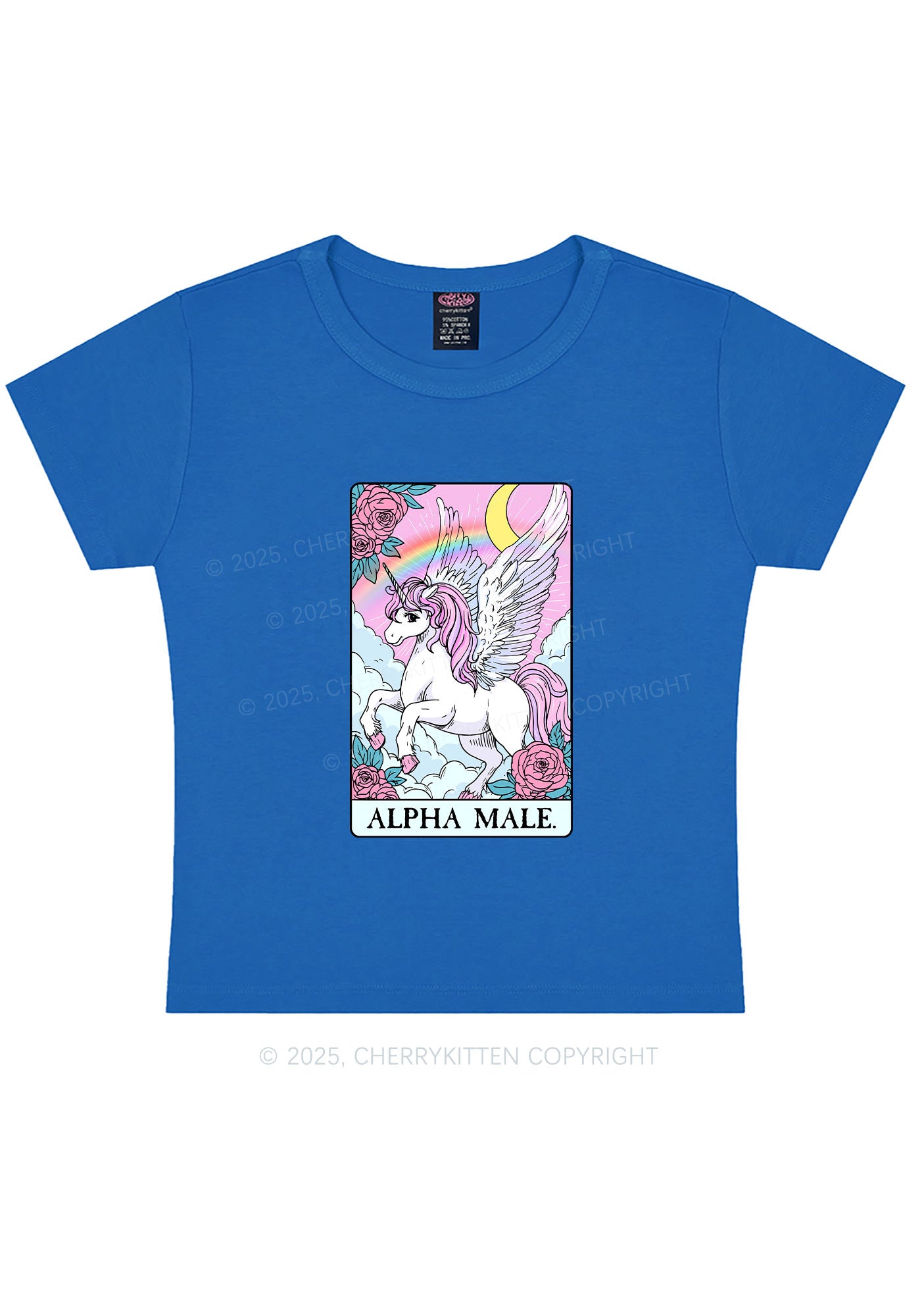 Rose Unicorn Alpha Male Y2K Baby Tee Cherrykitten