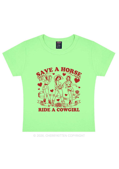 Ride A Cowgirl Valentine's Day Y2K Baby Tee Cherrykitten
