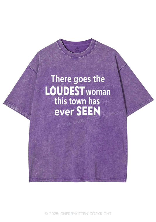 Loudest Woman This Town Y2K Shirts Washed Tee Cherrykitten