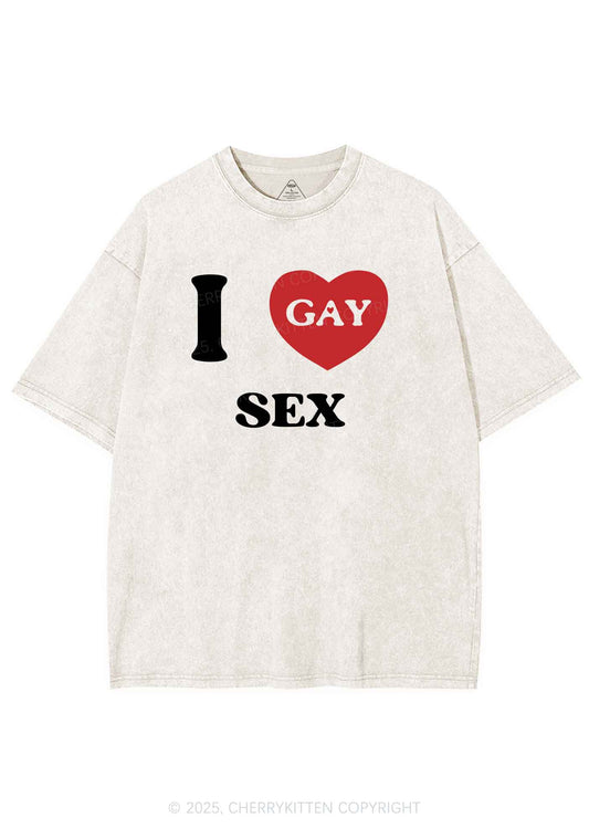 I Love Sx Gay Pride Y2K Shirts Washed Tee Cherrykitten