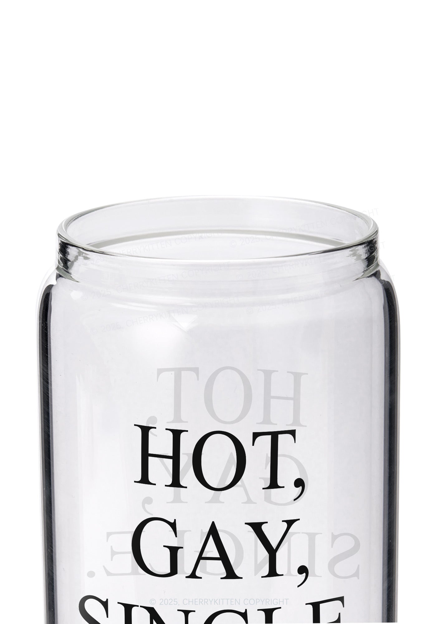 Hot Gay Single Pride Y2K Printed Glass Cup Cherrykitten