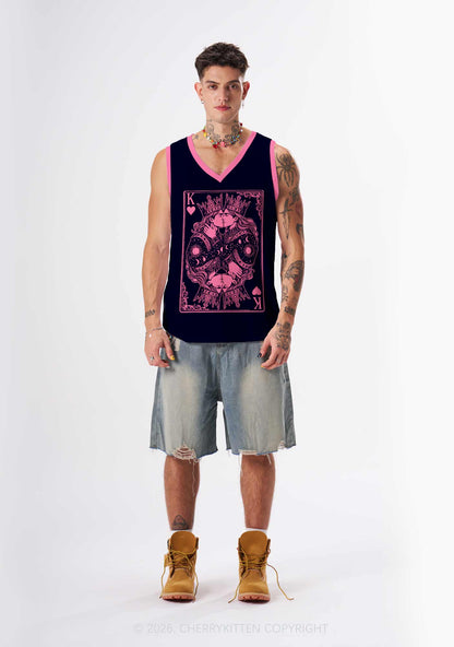 Pink Black Gay King Pride Y2K Sport Jersey Tank Cherrykitten