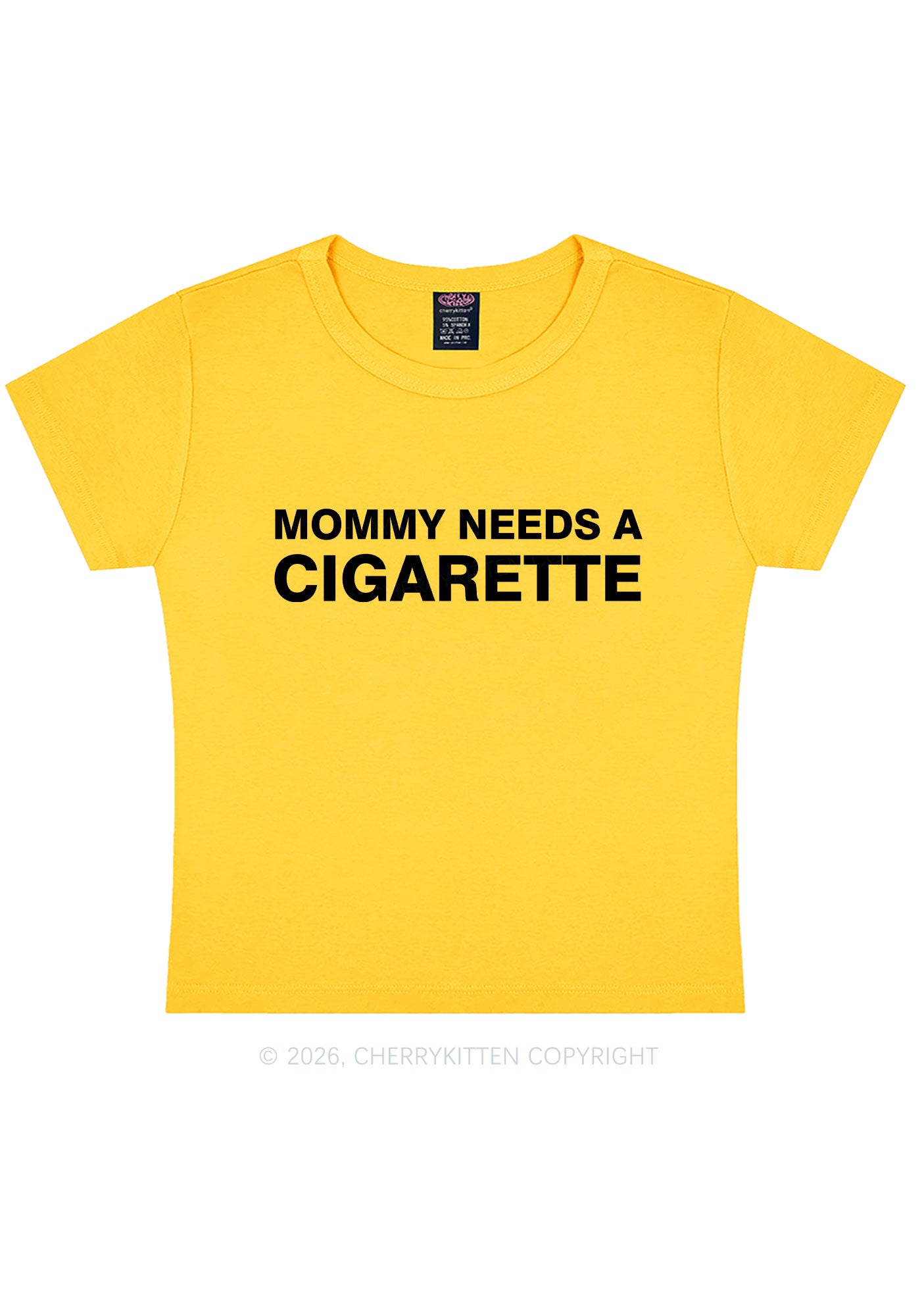 Mommy Needs A Cigarette Y2K Baby Tee Cherrykitten