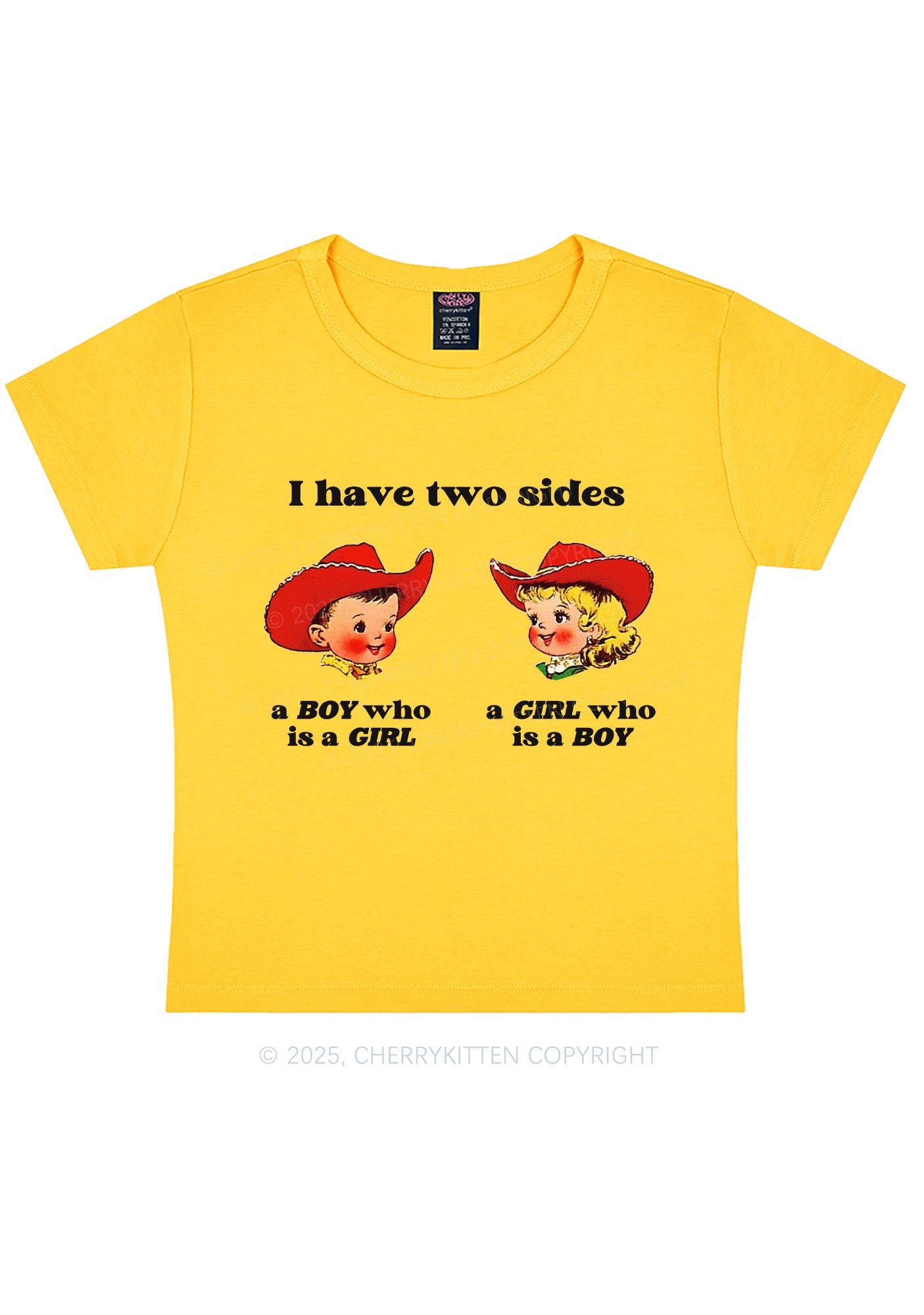 I Have Two Sides Pride Y2K Baby Tee Cherrykitten
