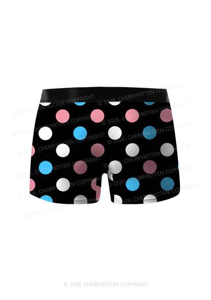 Trans Dots On Black Pride Y2K Print Men Boxer Briefs Cherrykitten