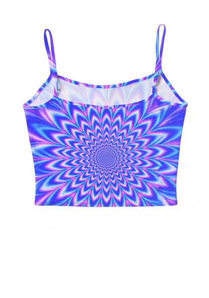 Blue Vortex Optical Illusion Y2K Mesh Cami Tank Cherrykitten