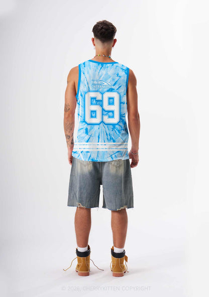 Blue Tie Dye Faggot Pride Y2K Sport Jersey Tank Cherrykitten