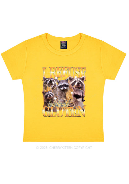 Raccoons Refuse Tolerate Gluten Y2K Baby Tee Cherrykitten