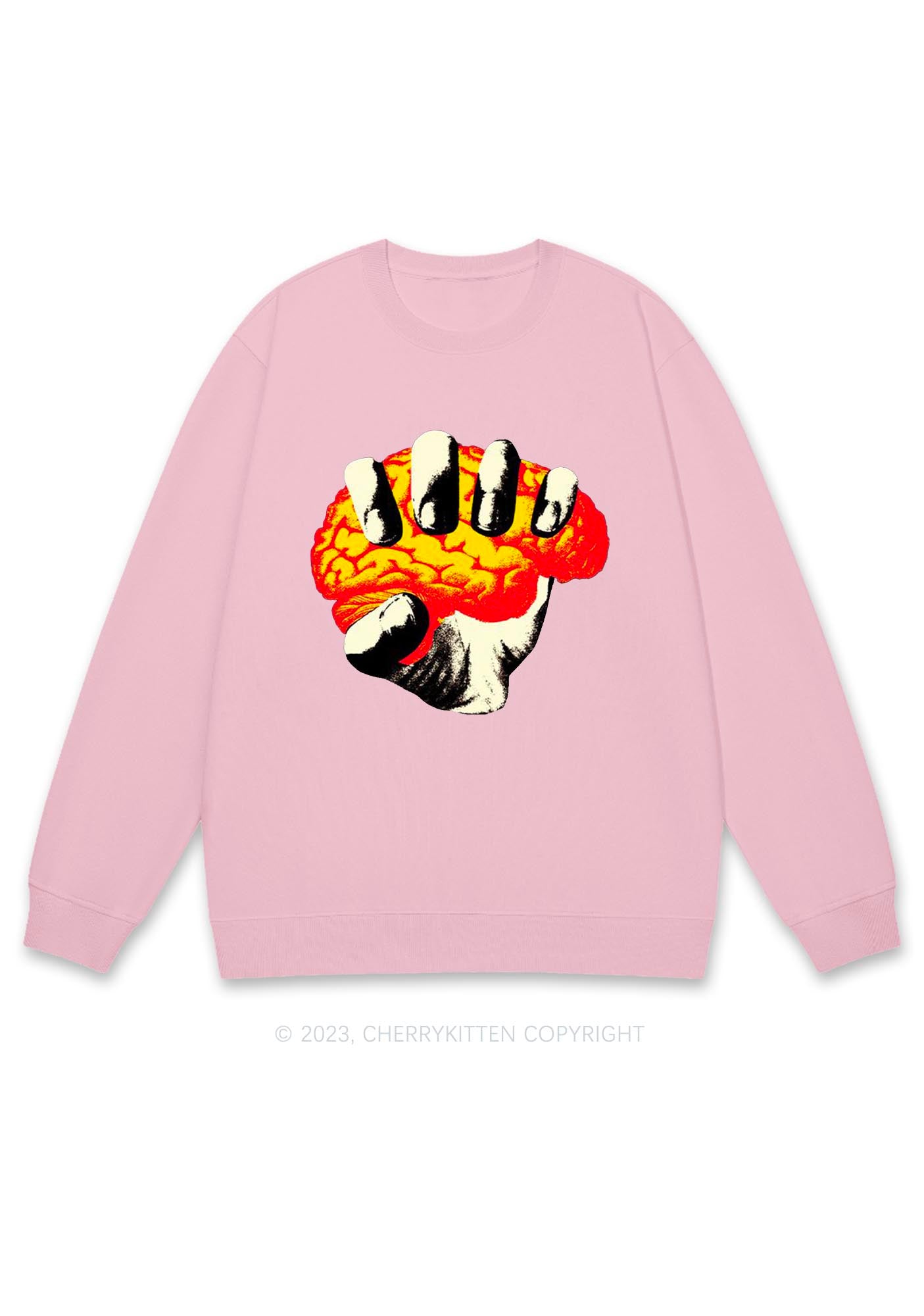 Hold Cerebellum Halloween Y2K Sweatshirt Cherrykitten