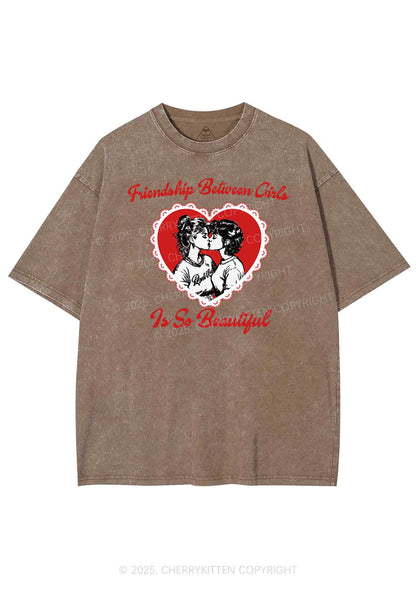 Friendship Between Girls Pride Y2K Shirts Washed Tee Cherrykitten