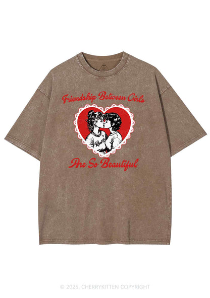 Friendship Between Girls Pride Y2K Shirts Washed Tee Cherrykitten