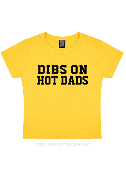 Dibs On Hot Dads Y2K Baby Tee Cherrykitten