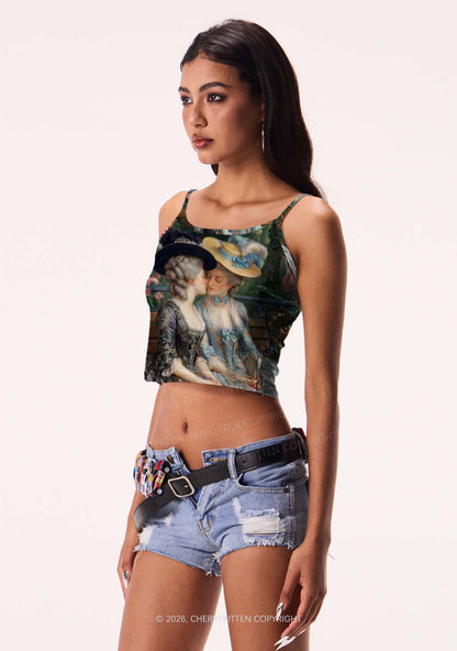 Vintage Garden Ladies Pride Y2K Print Cami Crop Top Cherrykitten