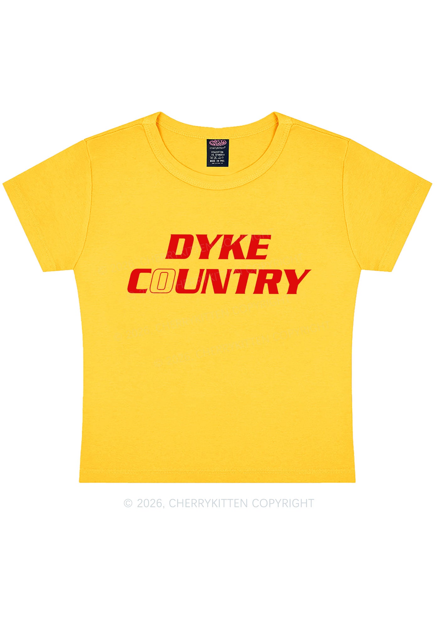 Dyke Country Pride Y2K Baby Tee Cherrykitten