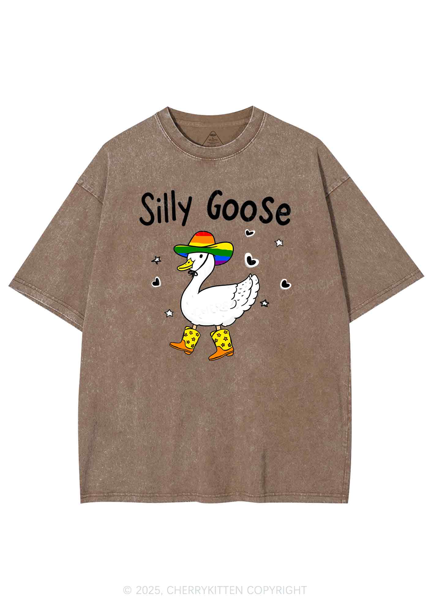 Silly Goose Pride Y2K Shirts Washed Tee Cherrykitten