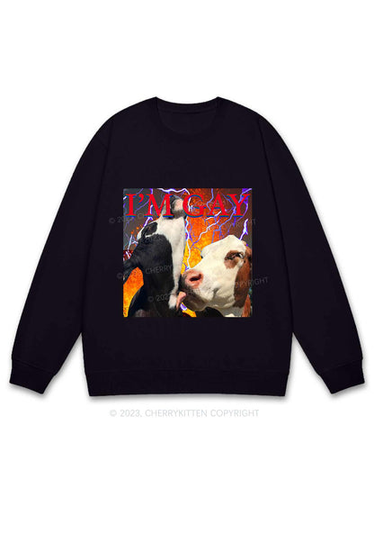 Gay Cow Play Y2K Sweatshirt Cherrykitten