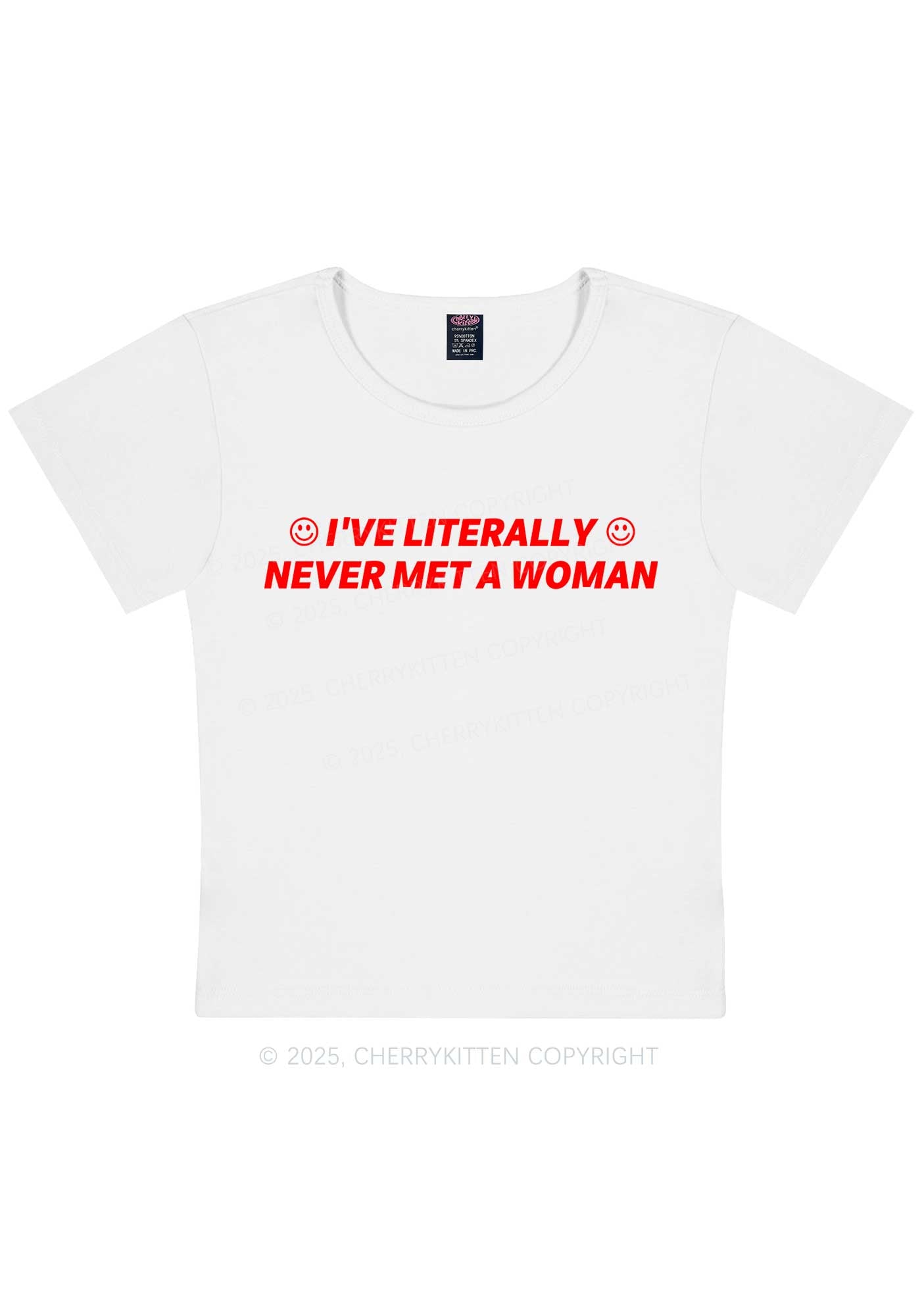 Never Met Woman Pride Y2K Baby Tee Cherrykitten