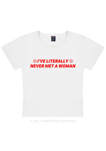 Never Met Woman Pride Y2K Baby Tee Cherrykitten
