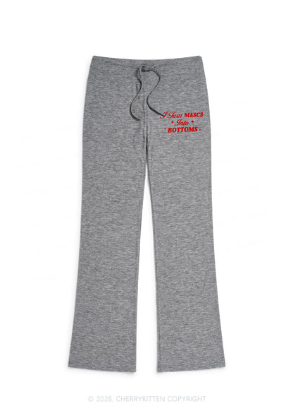 I Turn Mascs Into Bottoms Pride Y2K Low Rise Drawstring Flare Pants Cherrykitten