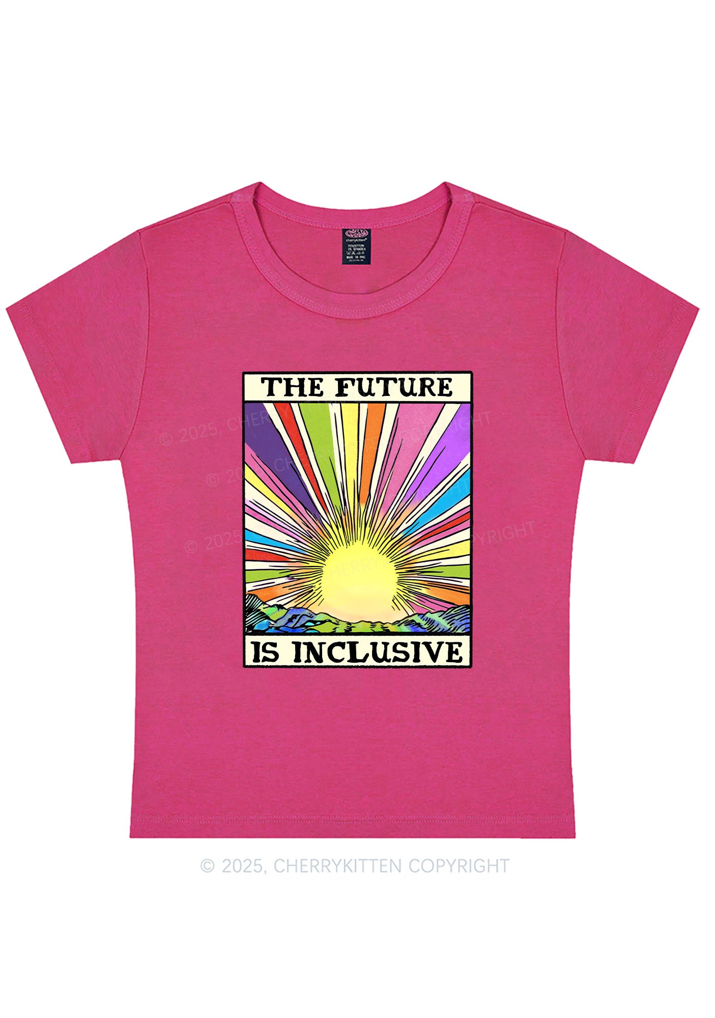 The Future Is Inclusive Pride Y2K Baby Tee Cherrykitten