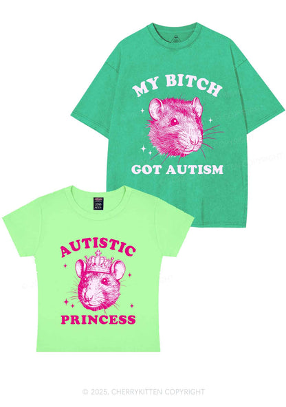 Autistic Princess Rats Y2K Valentine's Day Couple Shirt Cherrykitten