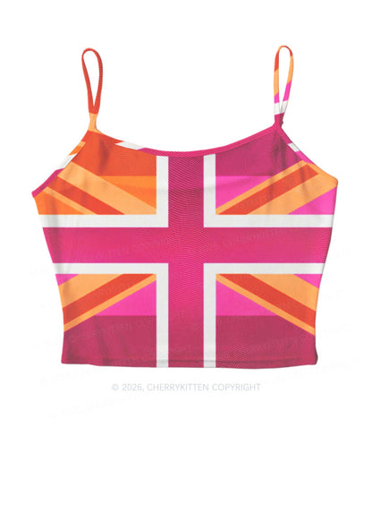 Lesbian Cross Flag Pride Y2K Mesh Cami Tank Cherrykitten