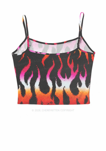 Lesbian Flame Pride Y2K Mesh Cami Tank Cherrykitten