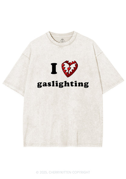 Love Gaslighting Y2K Shirts Washed Tee Cherrykitten