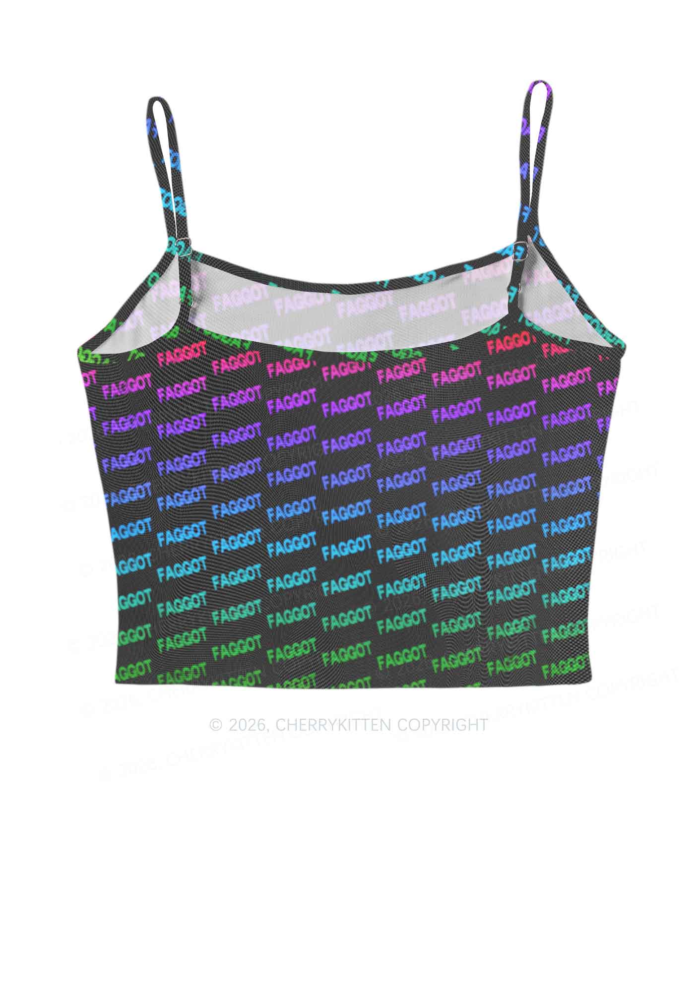 Neon Rainbow Faggot Pride Y2K Mesh Cami Tank Cherrykitten