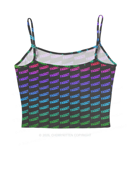 Neon Rainbow Faggot Pride Y2K Mesh Cami Tank Cherrykitten