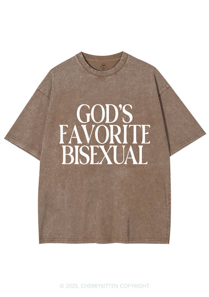 Gods Favorite Bisexual Pride Y2K Shirts Washed Tee Cherrykitten
