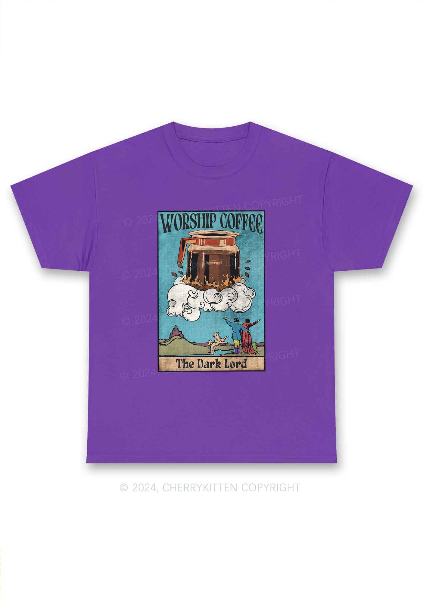 Worship Coffee Y2K Chunky Shirt Cherrykitten