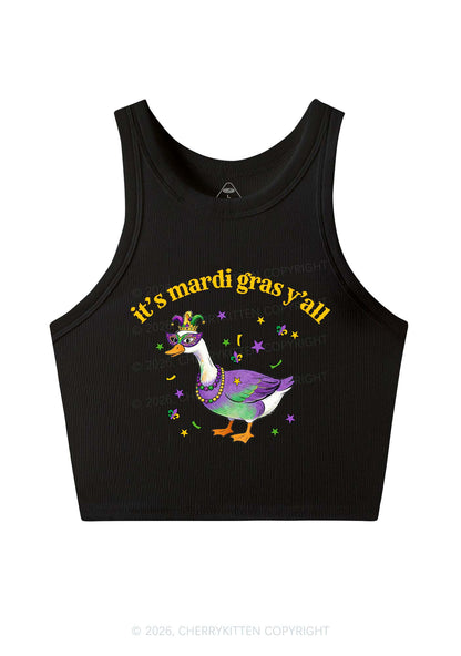 Its Mardi Gras Yall Y2K Crop Tank Top Cherrykitten