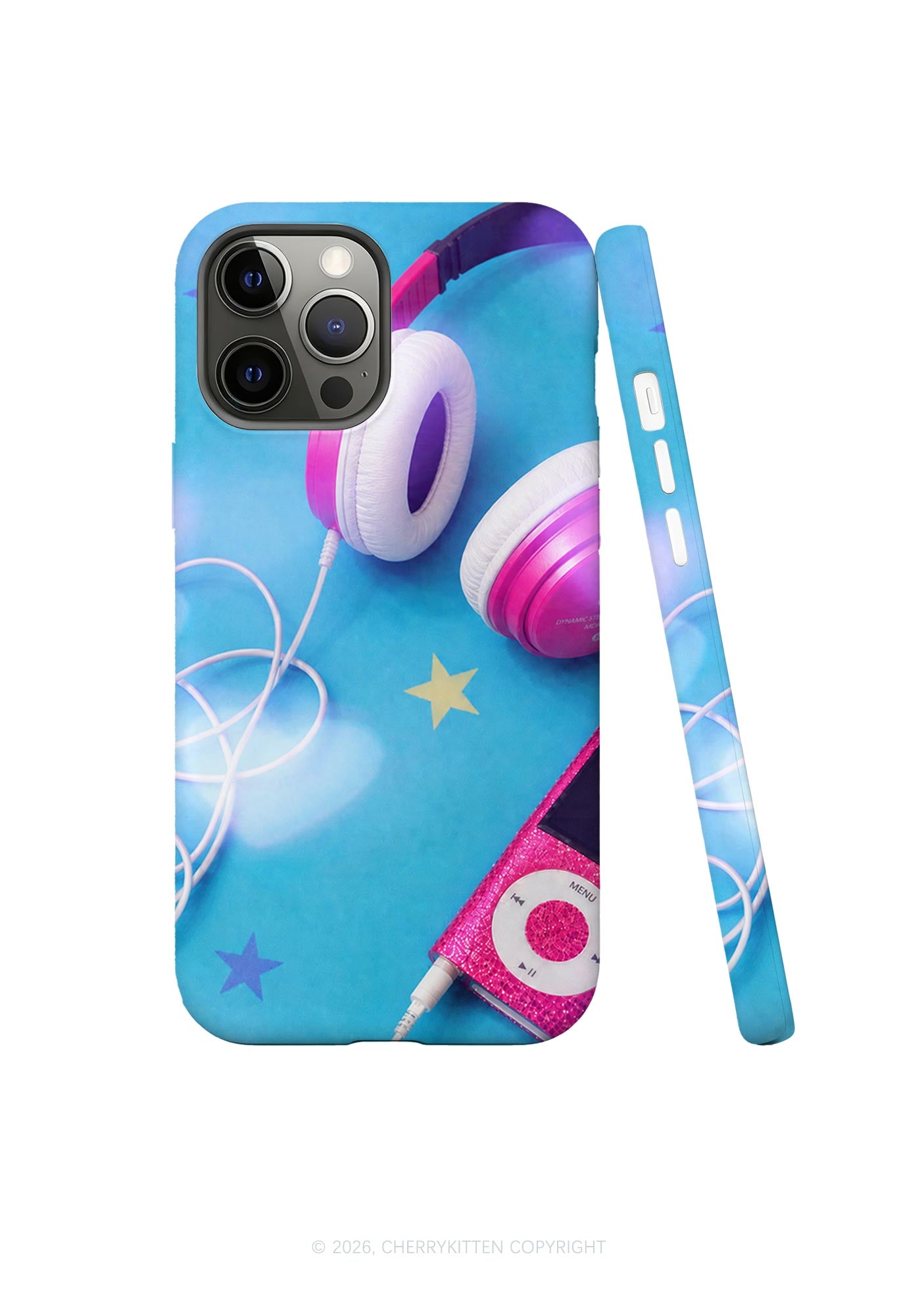 Retro Pink Headphone Y2K Phone Case Cherrykitten