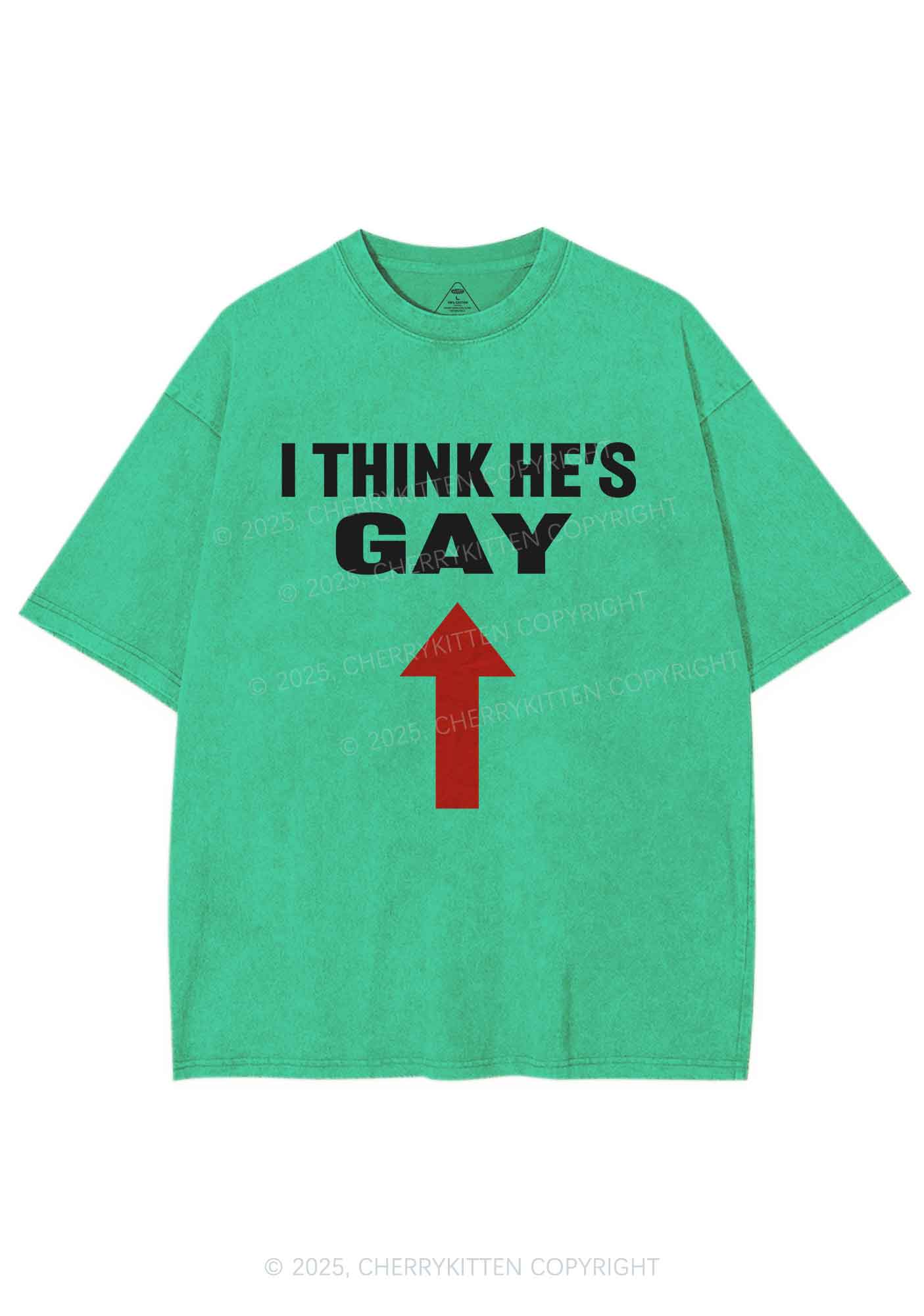 He Is Gay Y2K Shirts Washed Tee Cherrykitten