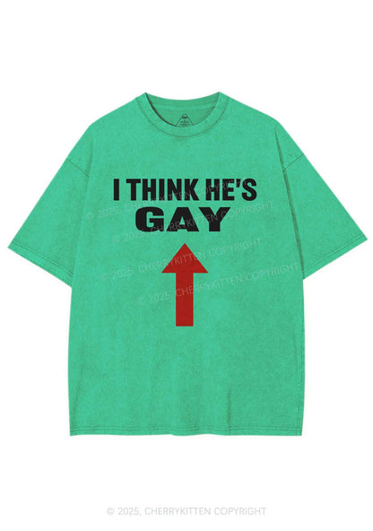 He Is Gay Y2K Shirts Washed Tee Cherrykitten