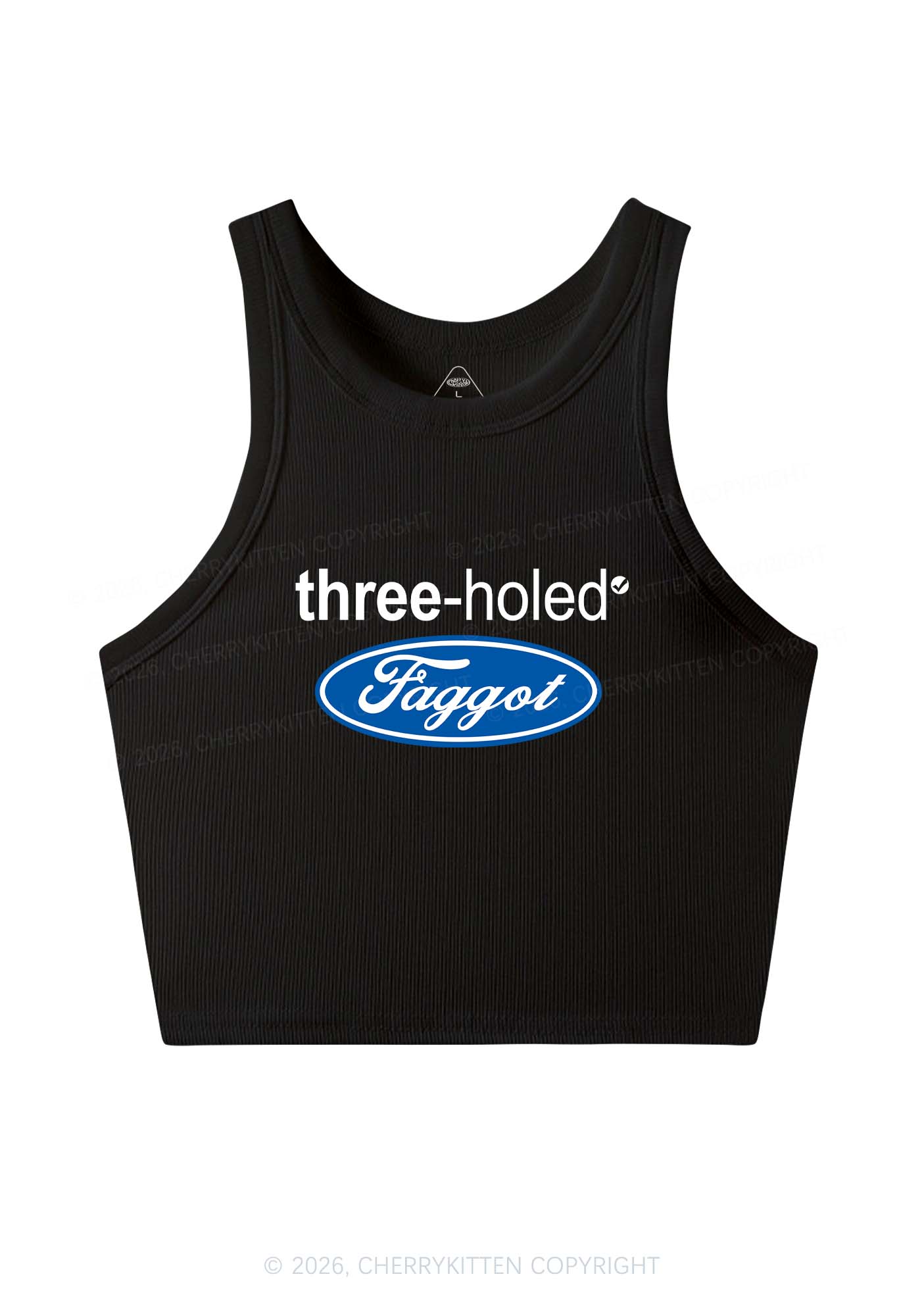 Three Holed Faggot Pride Y2K Crop Tank Top Cherrykitten