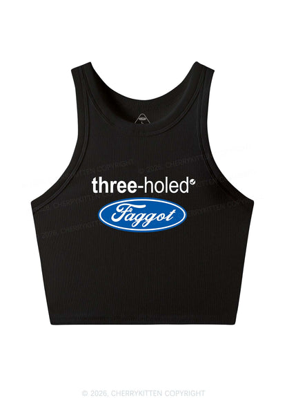 Three Holed Faggot Pride Y2K Crop Tank Top Cherrykitten
