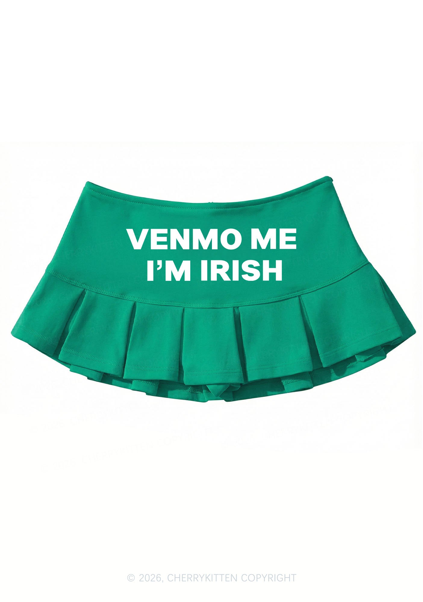 Venmo Me Im Irish St Patricks Y2K Mini Pleated Skirts Cherrykitten