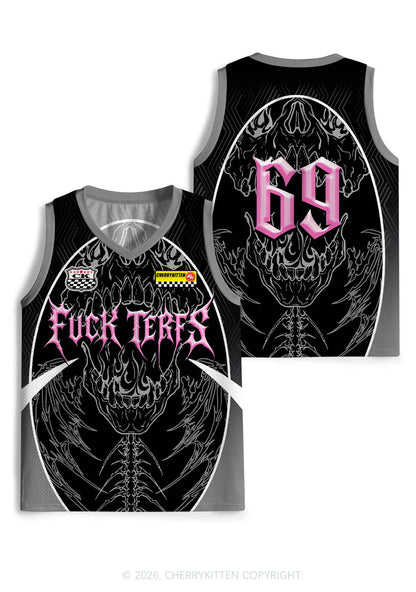 Fxxk Terfs Gothic Skull Pride Y2K Sport Jersey Tank Cherrykitten
