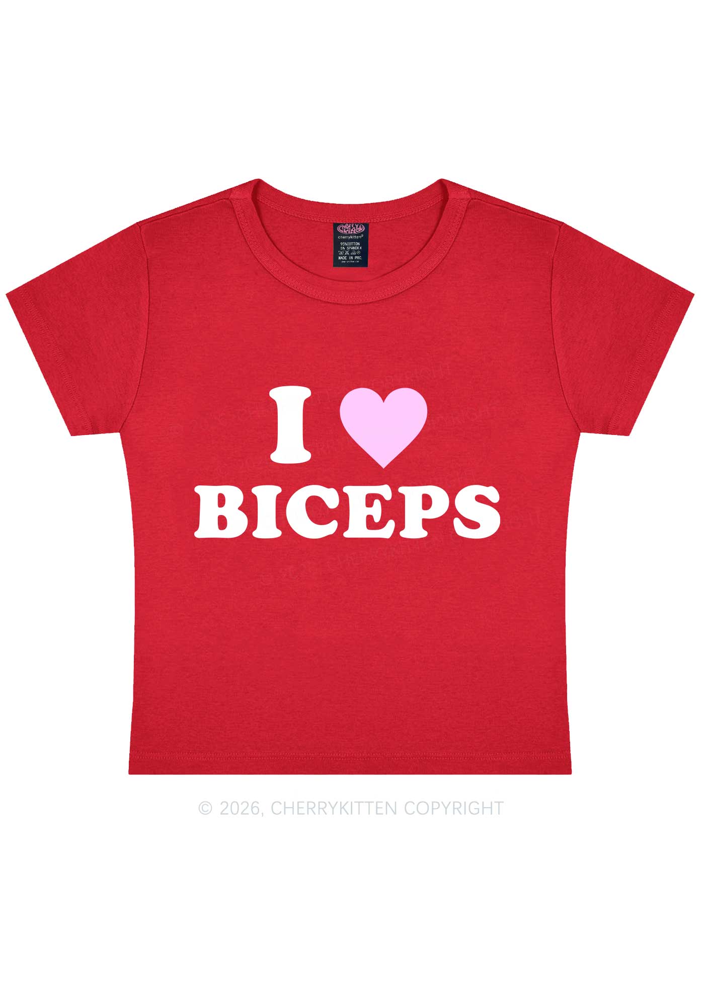 I Love Biceps Valentine's Day Y2K Baby Tee Cherrykitten