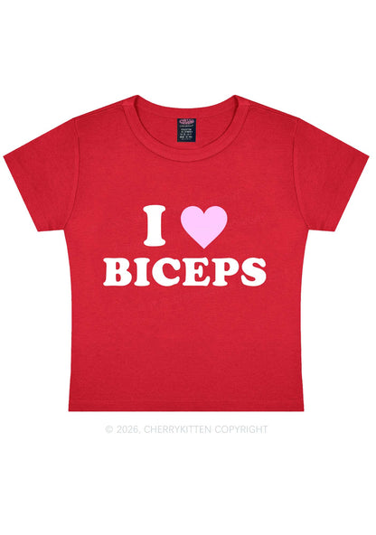 I Love Biceps Valentine's Day Y2K Baby Tee Cherrykitten